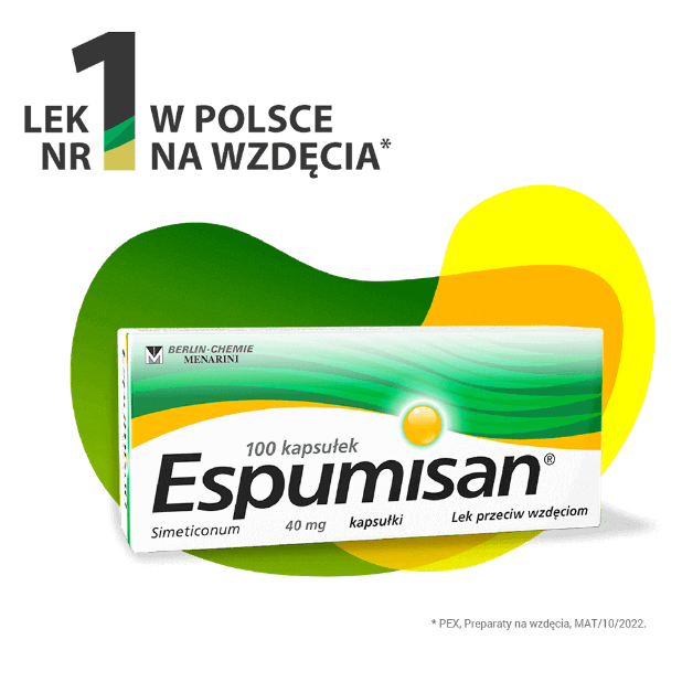 Espumisan® 40 mg, kapsułki – Lek nr 1 w Polsce na wzdęcia